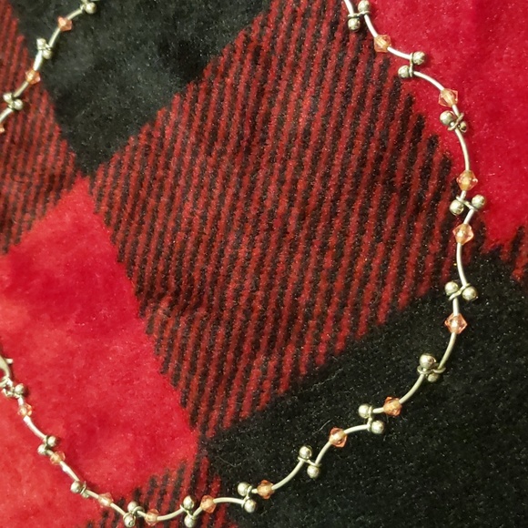 Vintage Silver Tone Choker With Pink Beads - Picture 8 of 8